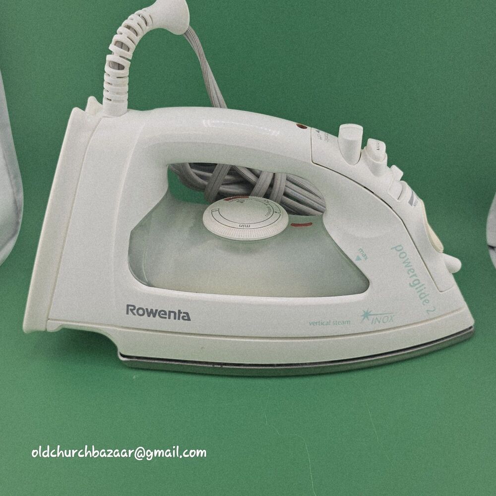 Rowenta Powerglide 2 Inox Steam Iron DM-273 Vertical Steam Self-Cleaning White